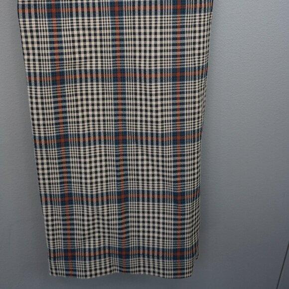 Reformation Franklin Straight Leg Trouser Pants in Beige and Red Plaid size 6 - Picture 13 of 16